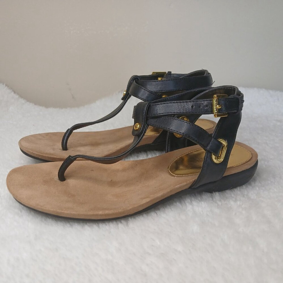 Ralph Lauren Kiana Leather Thong Sandals Black Size 7B - Picture 2 of 10